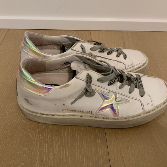Golden Goose Size 37 Net-A-Porter Exclusive Iridescent Hi Star - Picture 4 of 8